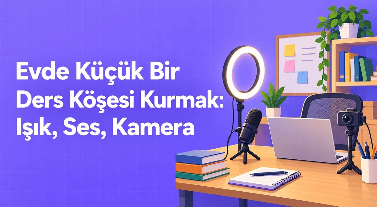 Evde Küçük Bir Ders Köşesi Kurmak: Işık, Ses, Kamera